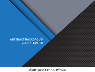 Abstract blue gray triangle on dark circle mesh design modern futuristic background vector illustration.
