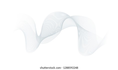 Abstract blue gray wave on white background. Vector illustration EPS 10.