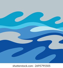 Abstract Blue and Gray Wave Pattern waves water