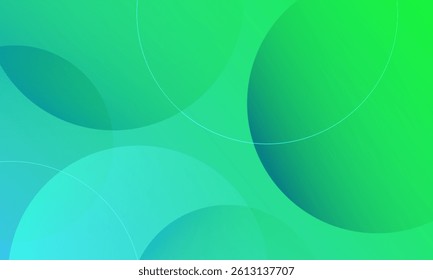 Abstract blue and green background with circles. Vector illustration