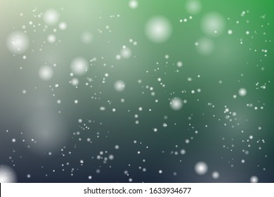 Abstract blue and green background. Glowing particles. Vector illustration.