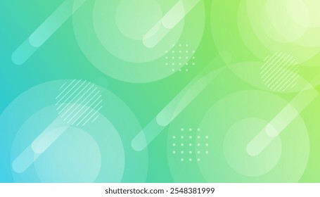 Abstrakter blauer und grüner Hintergrund. Moderner geometrischer Kreis-Effekt-Stil. Moderne minimalistische Banner blau grün Farbverlauf Hintergrund Illustration