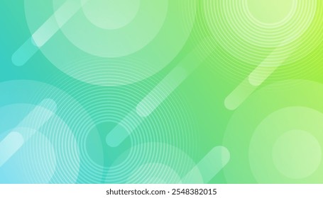 Abstractas fondo azul y verde. Estilo de efecto de círculo geométrico moderno. Ilustración de fondo de gradiente verde azul de Anuncio minimalista moderno