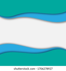 Fondo azul y verde abstracto. Estilo de corte de papel con sombra. Espacio para texto. Material - Ilustración de vectores