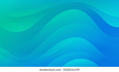 Resumen de fondo verde azul con formas onduladas. formas fluidas y curvadas. Este activo es adecuado para fondos de sitios web, volantes, afiches y proyectos de arte digital.