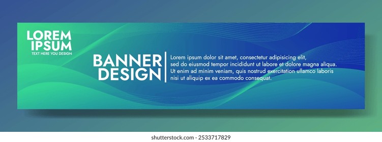 Abstract Blue Green Banner Design Template