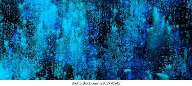 Abstract blue green and black vector art background with futuristic texture for cover design, poster, flyer and cards. Bright color hand drawn illustration. Modern futuristic design. Brushstrokes.
