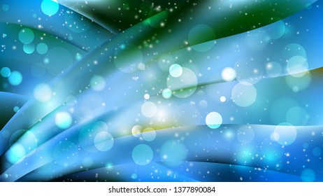 Abstract Blue and Green Bokeh Background Vector