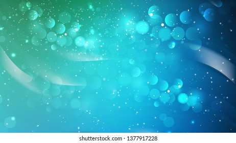 Abstract Blue and Green Bokeh Defocused Lights Background Vector