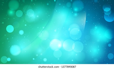 Abstract Blue and Green Bokeh Lights Background Vector