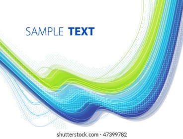 Abstract blue and green card. Vector