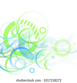 Abstract blue and green circles background