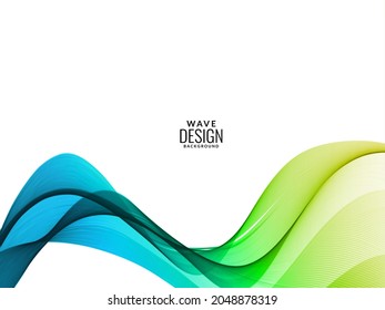 Abstract blue and green colo flowing stylish wave illustration pattern background vector