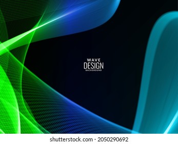 Resumen de color azul y verde fluyendo de diseño de la ilustración de onda de fondo vectorial