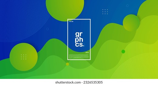 Resumen del vector de la plantilla de fondo dinámico azul y verde. Diseño sencillo de fondo colorido. Vector Eps10