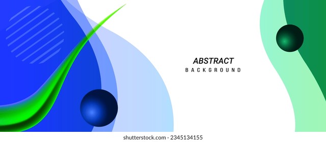 Abstract blue and green elements isolated on white dynamic geometric design background vector