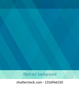 Abstract blue green geometric background with horizontal and diagonal stripes. Simple cerulean vector graphic pattern