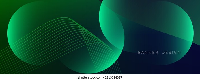 Abstract blue and green geometric colorful circular pattern attractive design background