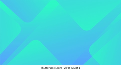 Abstrakter blaugrüner Farbverlauf-Hintergrund mit geometrischem Design-Overlay , Vektor .