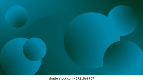 Fundo de gradiente verde azul abstrato com círculos para fundo de página da web papel de parede e banners Copiar espaço