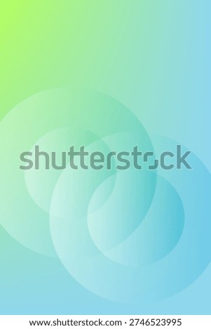 Abstract Blue and Green Gradient Background with Soft Overlapping Transparent Circles for Eco-Tech and Wellness Design