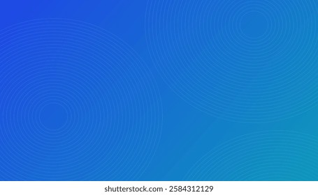 Abstract blue, green gradient with circle lines design.