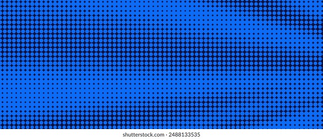 Abstractas azul, verde gradiente círculos que fluyen punto que ondea la Tecnología geométrica de la partícula fondo. Onda punteada azul marino oscuro futurista digital.