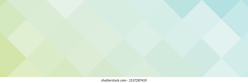 Abstrakter blauer und grüner Farbverlauf-diagonaler quadratischer Mosaikbanner-Hintergrund. Vektorgrafik.