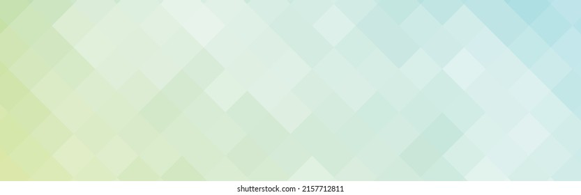 Abstract blue and green gradient diagonal square mosaic banner background. Vector illustration.