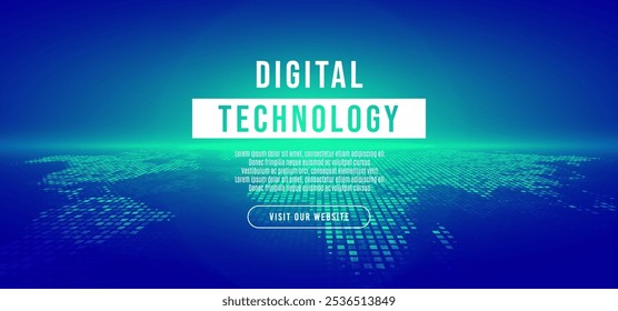 Fondo de conexión de velocidad de tecnología digital de gradiente verde azul Abstractas, información cibernética, comunicación, innovar datos tecnológicos futuros, conexión de red de Internet, Big data de IA, ilustración de piso de pared