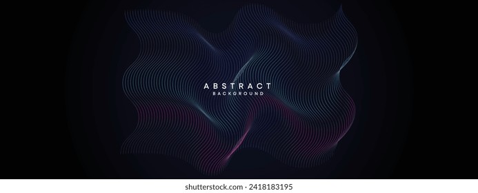 Abstract Blue, Green Gradient Flowing Dot Waving Particle geometric Technology Background. Digital Futuristic Purple, Pink Gradient Dotted Wave. Concept For Science, Music cover, website, header