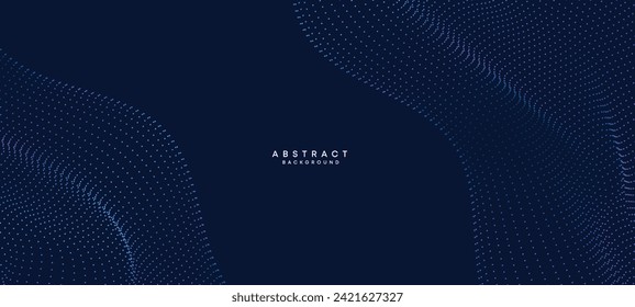 Resumen Azul, Gradiente Verde Fluyendo Partícula De Onda De Punto Fondo Tecnológico Geométrico. Onda Dotada Digital Futurista Púrpura, Gradiente Rosa. Concepto de ciencia, portada musical, sitio web, encabezado