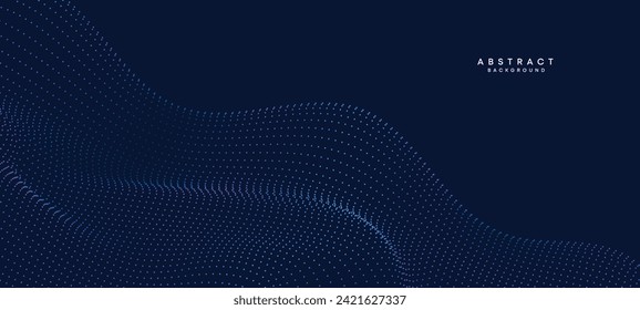 Abstract Blue, Green Gradient Flowing Dot Waving Particle geometric Technology Background. Digital Futuristic Purple, Pink Gradient Dotted Wave. Concept For Science, Music cover, website, header