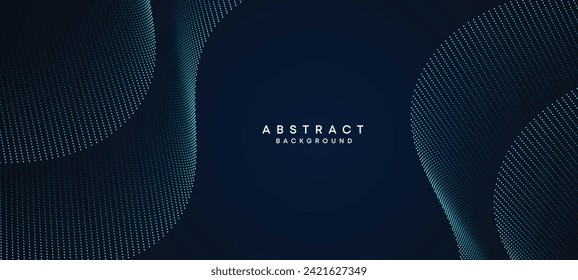 Resumen Azul, Gradiente Verde Fluyendo Partícula De Onda De Punto Fondo Tecnológico Geométrico. Onda Dotada Digital Futurista Púrpura, Gradiente Rosa. Concepto de ciencia, portada musical, sitio web, encabezado