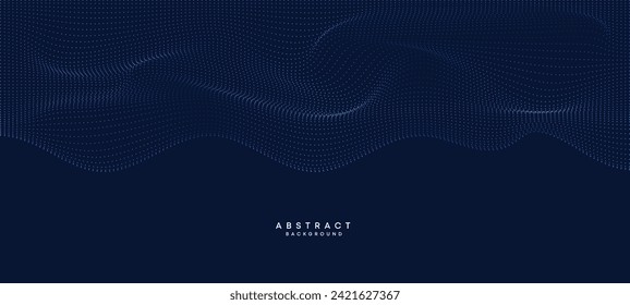 Abstraktes Blau, grüner Farbverlauf-Flügelpunkt Partikel geometrische Technologie Hintergrund. Digital Futuristic Purple, Pink Gradient Dotted Wave. Konzept für Wissenschaft, Musikabdeckung, Website, Kopfzeile