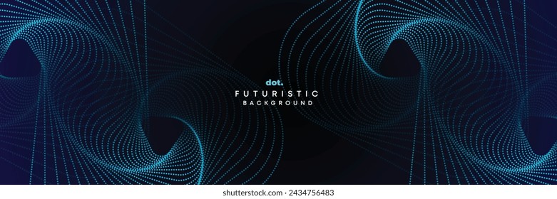 Abstract Blue, Green Gradient Flowing Dot Waving Particle geometric Technology Background. Digital Futuristic Purple, Pink Gradient Dotted Wave. Concept For Science, Music cover, website, header