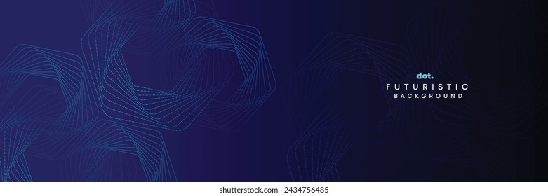Abstract Blue, Green Gradient Flowing Dot Waving Particle geometric Technology Background. Digital Futuristic Purple, Pink Gradient Dotted Wave. Concept For Science, Music cover, website, header