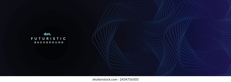 Resumen Azul, verde gradiente que fluye punto que ondea el fondo geométrico de la tecnología de la partícula. Púrpura futurista digital, degradado rosa con puntos. Concepto para la ciencia, cubierta de la música, sitio web, encabezado