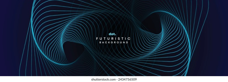 Abstract Blue, Green Gradient Flowing Dot Waving Particle geometric Technology Background. Digital Futuristic Purple, Pink Gradient Dotted Wave. Concept For Science, Music cover, website, header
