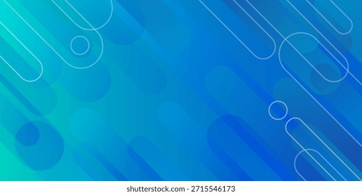 Fundo geométrico do gradiente verde azul abstrato. Composição de formas dinâmicas.