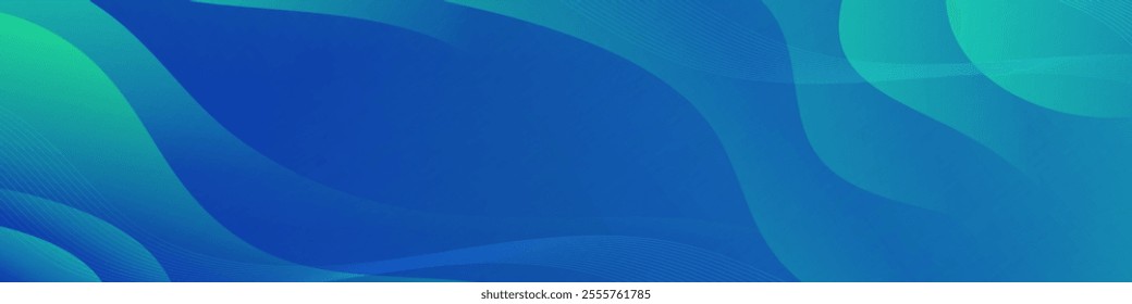 Abstract Blue Green Gradient Waves Background Design Texture