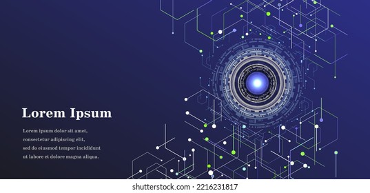 abstract blue green hexagon, ai artificial intelligence, geometric background, scientific technology, futuristic concept
