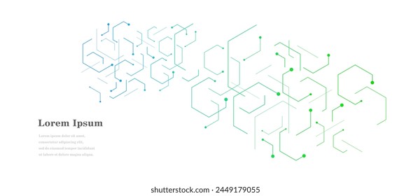 hexágono verde azul abstracto. fondo de textura geométrica. tecnología científica. concepto de red.