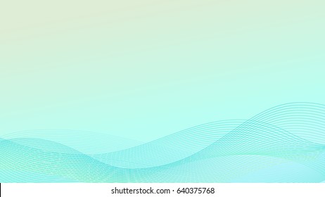 Abstract blue and green line wave vector background