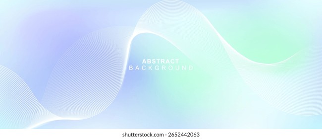 Linhas azuis e verdes abstratas sobre fundo branco, excelente para apresentações corporativas, panfletos técnicos ou modelos profissionais.