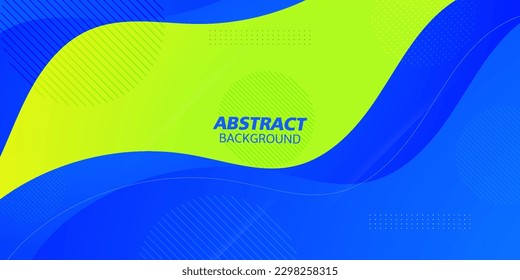 Resumen del vector de la plantilla de fondo de onda mínima azul y verde. Fondo colorido con un diseño simple y realista.Vector Eps10