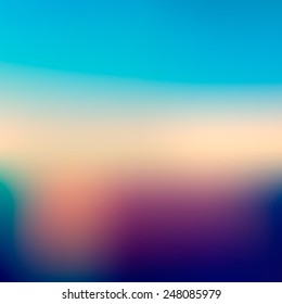 Abstract blue and green nature colored blurred background
