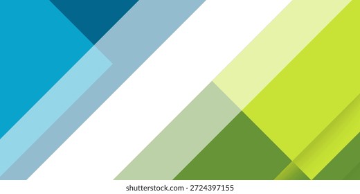 Abstract blue and green papercut background template vector with square overlap pattern. Colorful bright background with realistic shadow design. Eps10 vector