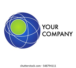 Abstract blue and green sphere logo