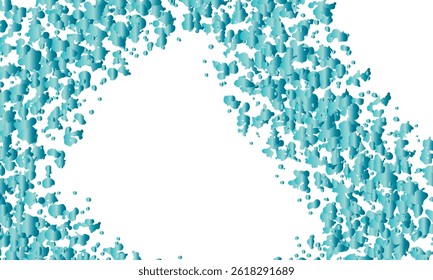 Abstract blue Green Splatter Frame with  White Space